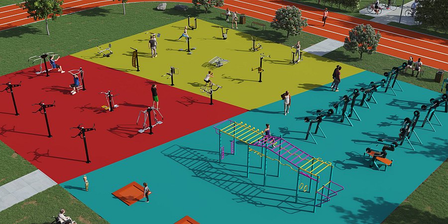 Combined fitness park zone