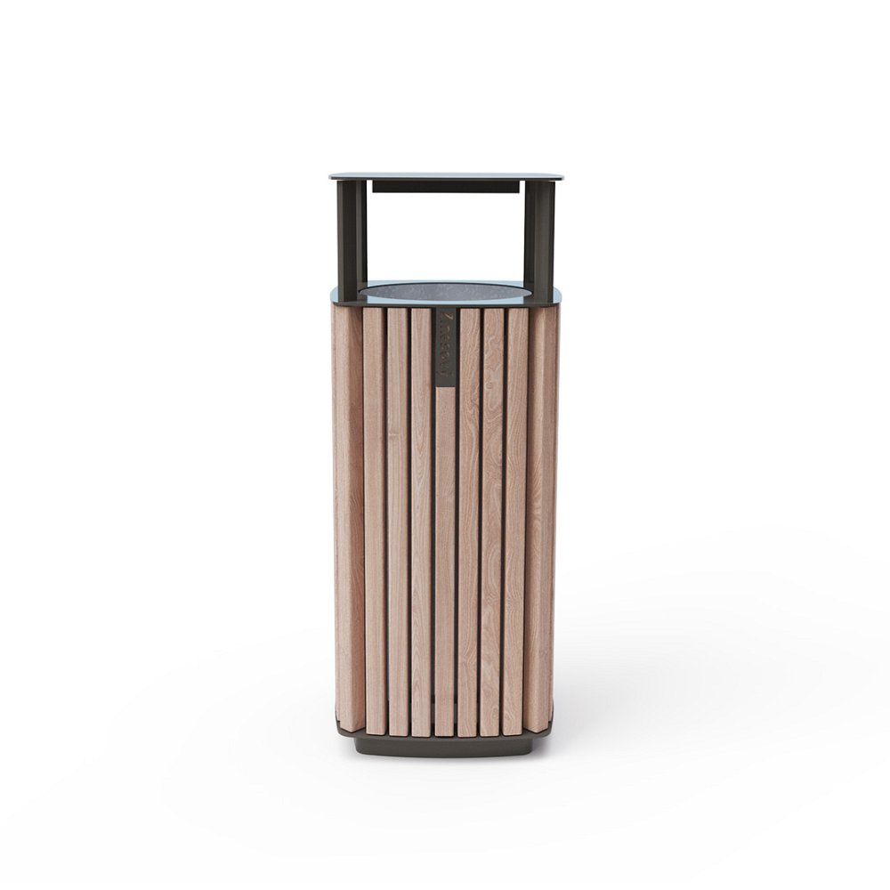 Waste bin with a roof