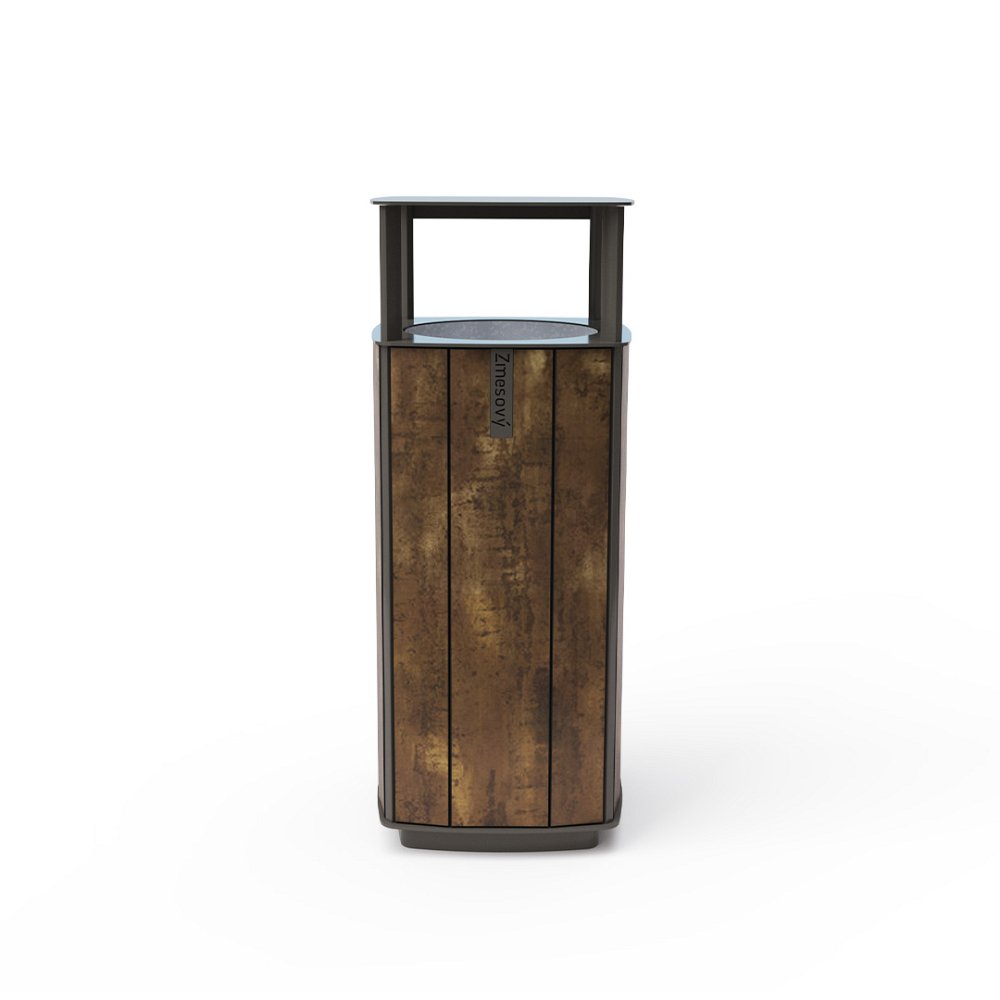 Waste bin with a roof HPL