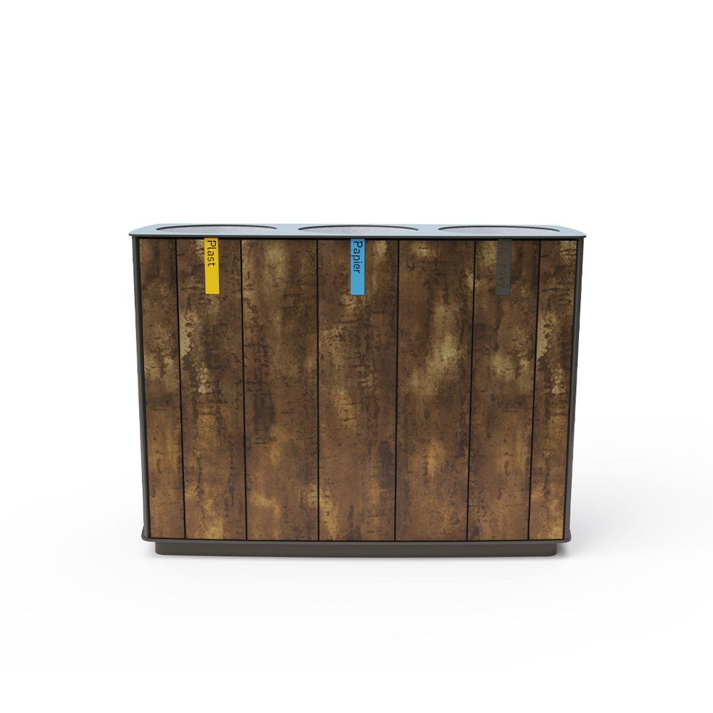 Triple bin for waste separation