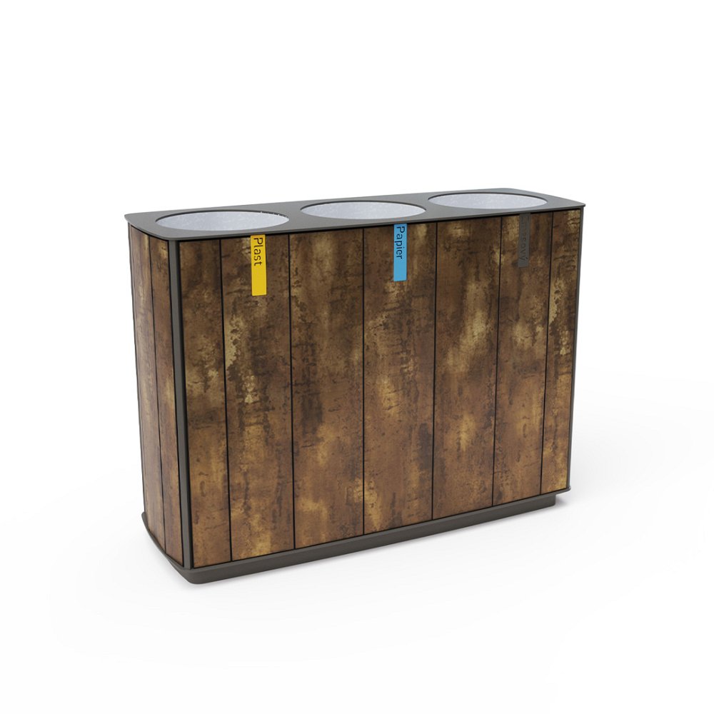 Triple bin for waste separation