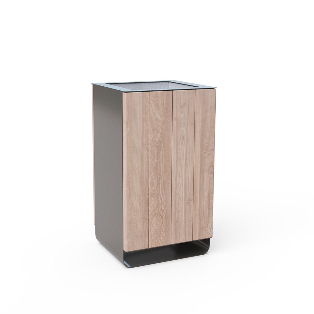 Wood wastebasket