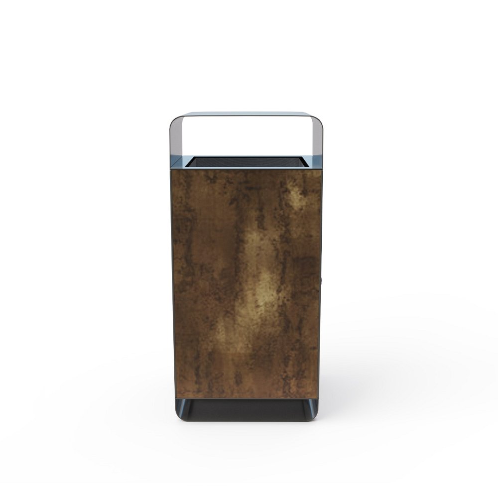 Waste bin with a roof