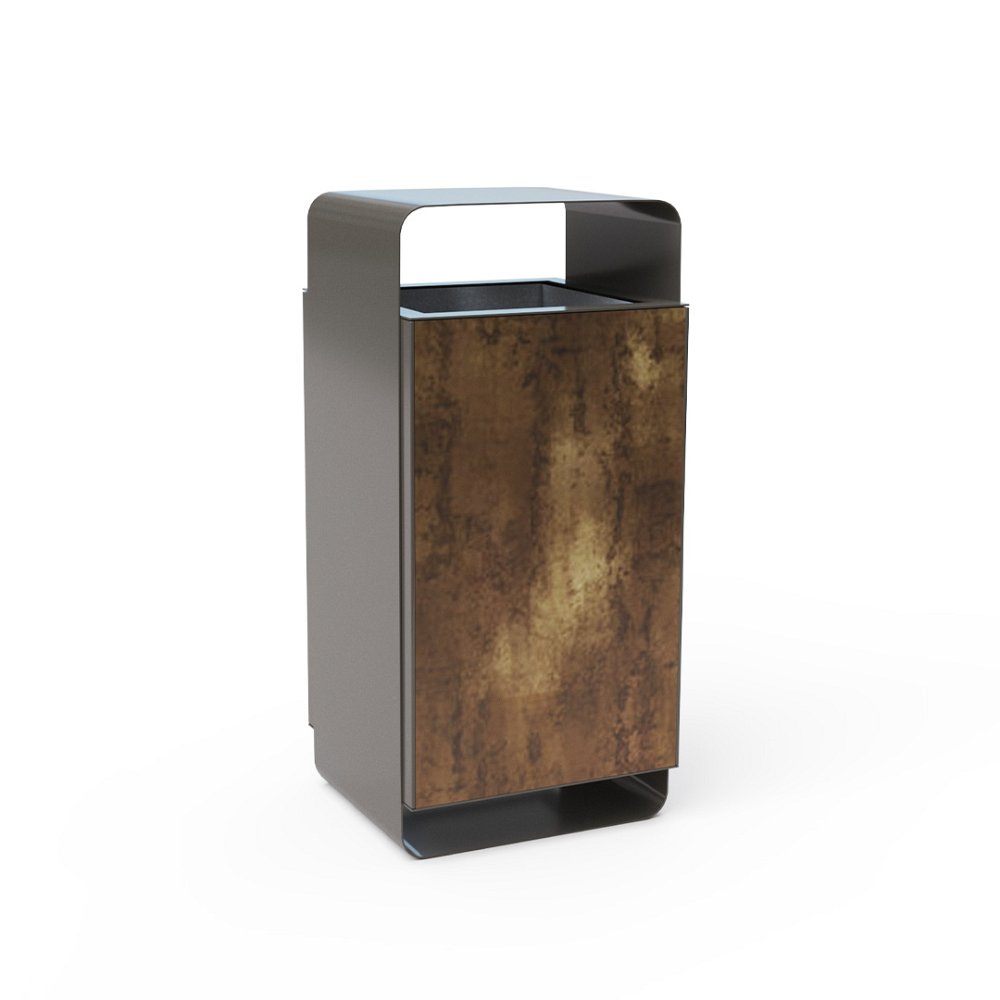 Waste bin with a roof