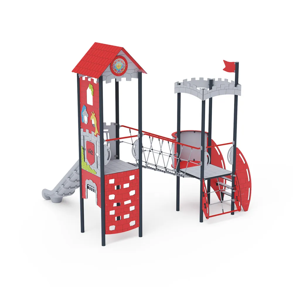 Double-Tower Combined Play Structure - High, with Roof VVZ-VZP2-008-15