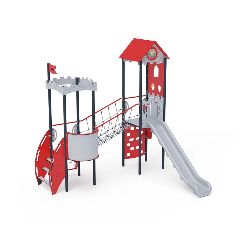 Double-Tower Combined Play Structure - High, with Roof VVZ-VZP2-008-15