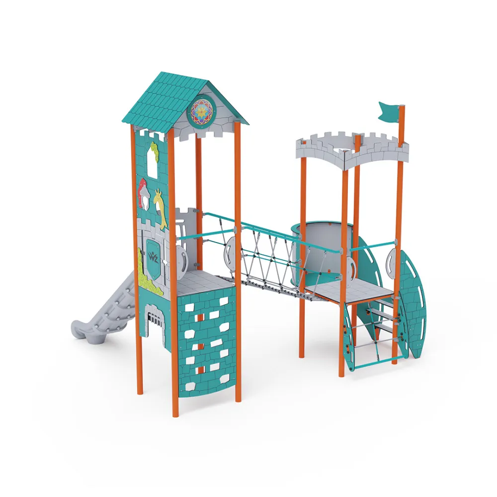 Double-Tower Combined Play Structure - High, with Roof VVZ-VZP2-008-15