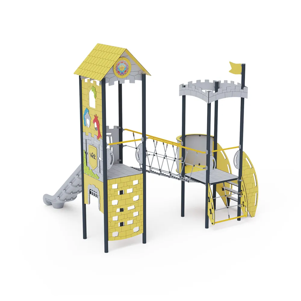 Double-Tower Combined Play Structure - High, with Roof VVZ-VZP2-008-15