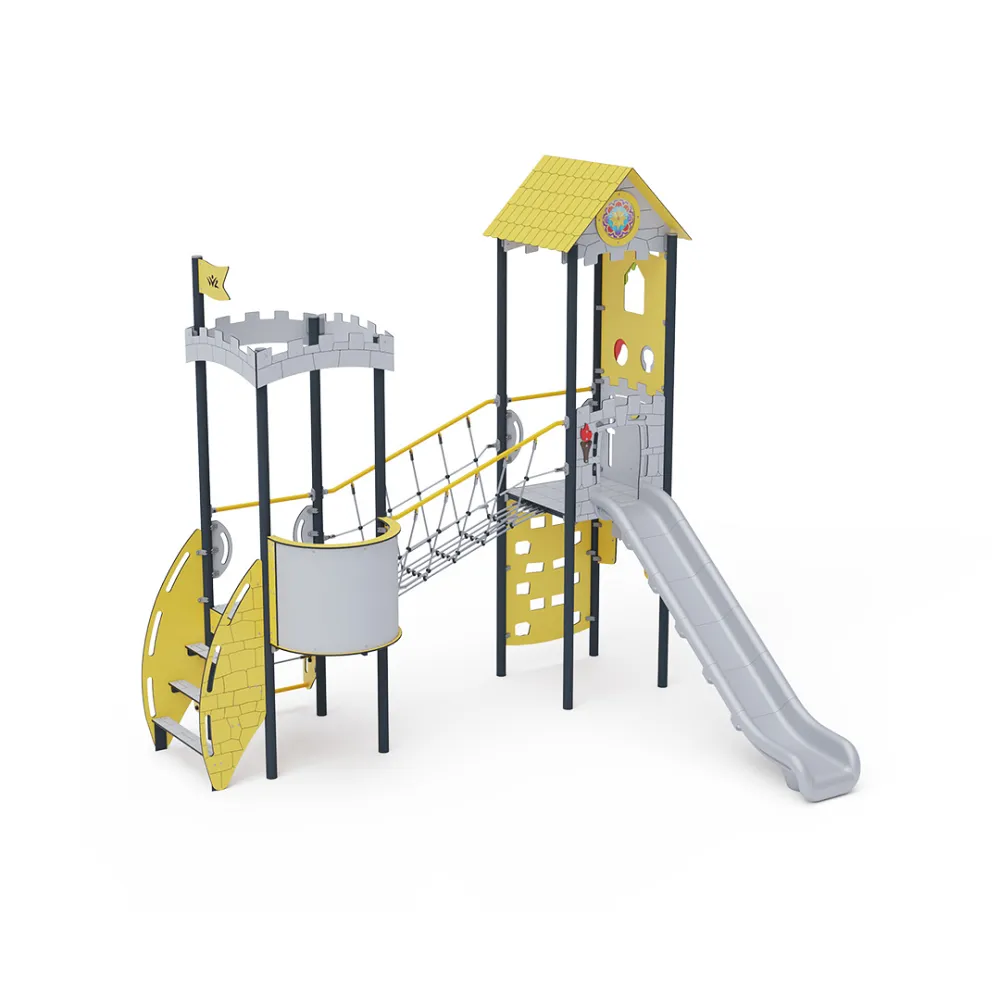 Double-Tower Combined Play Structure - High, with Roof VVZ-VZP2-008-15