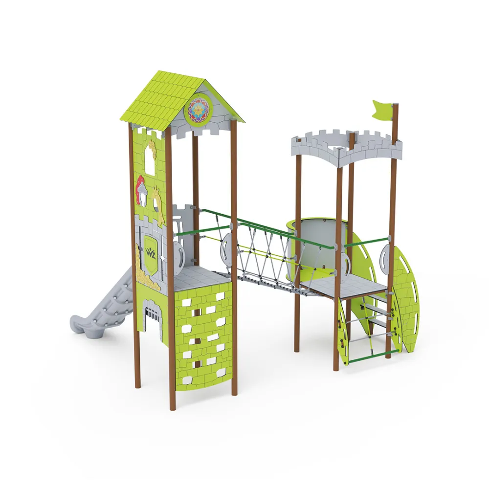 Double-Tower Combined Play Structure - High, with Roof VVZ-VZP2-008-15
