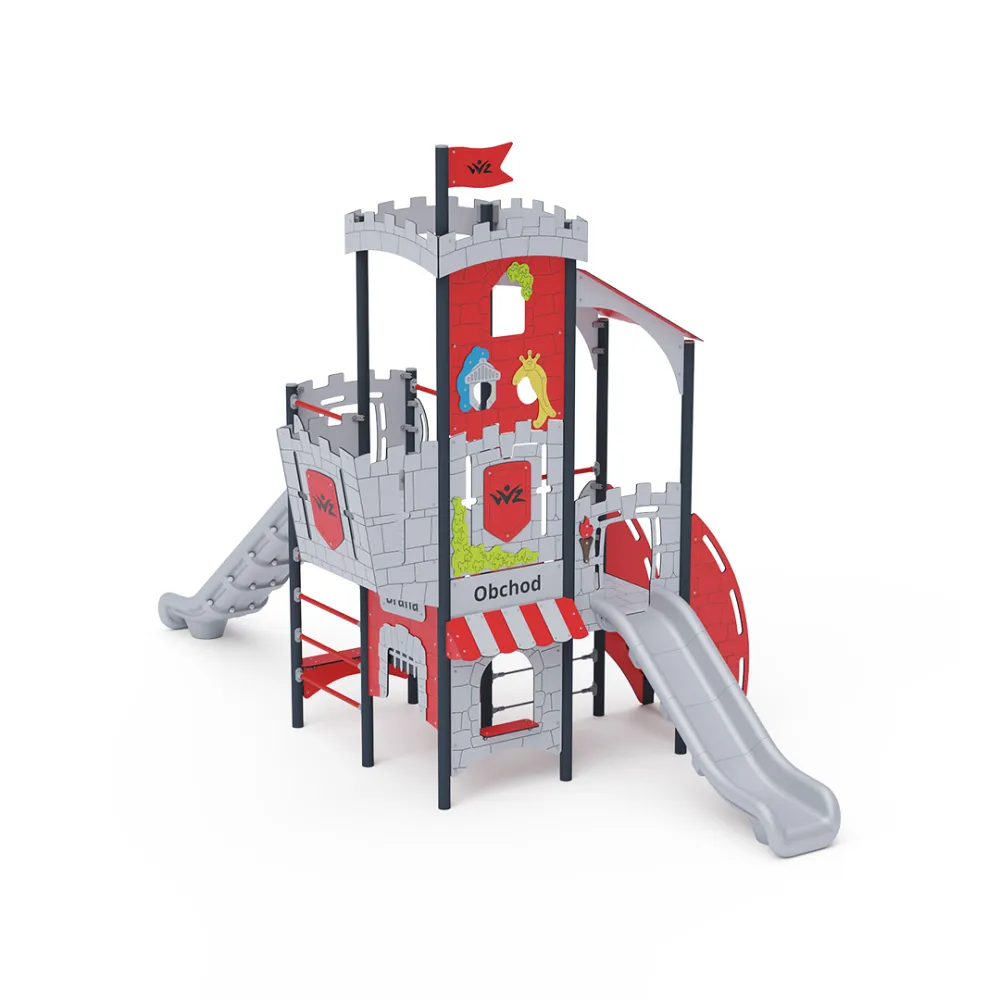 Triple-Tower Combined Play Structure - High, with Roof VVZ-VZP3-005-15