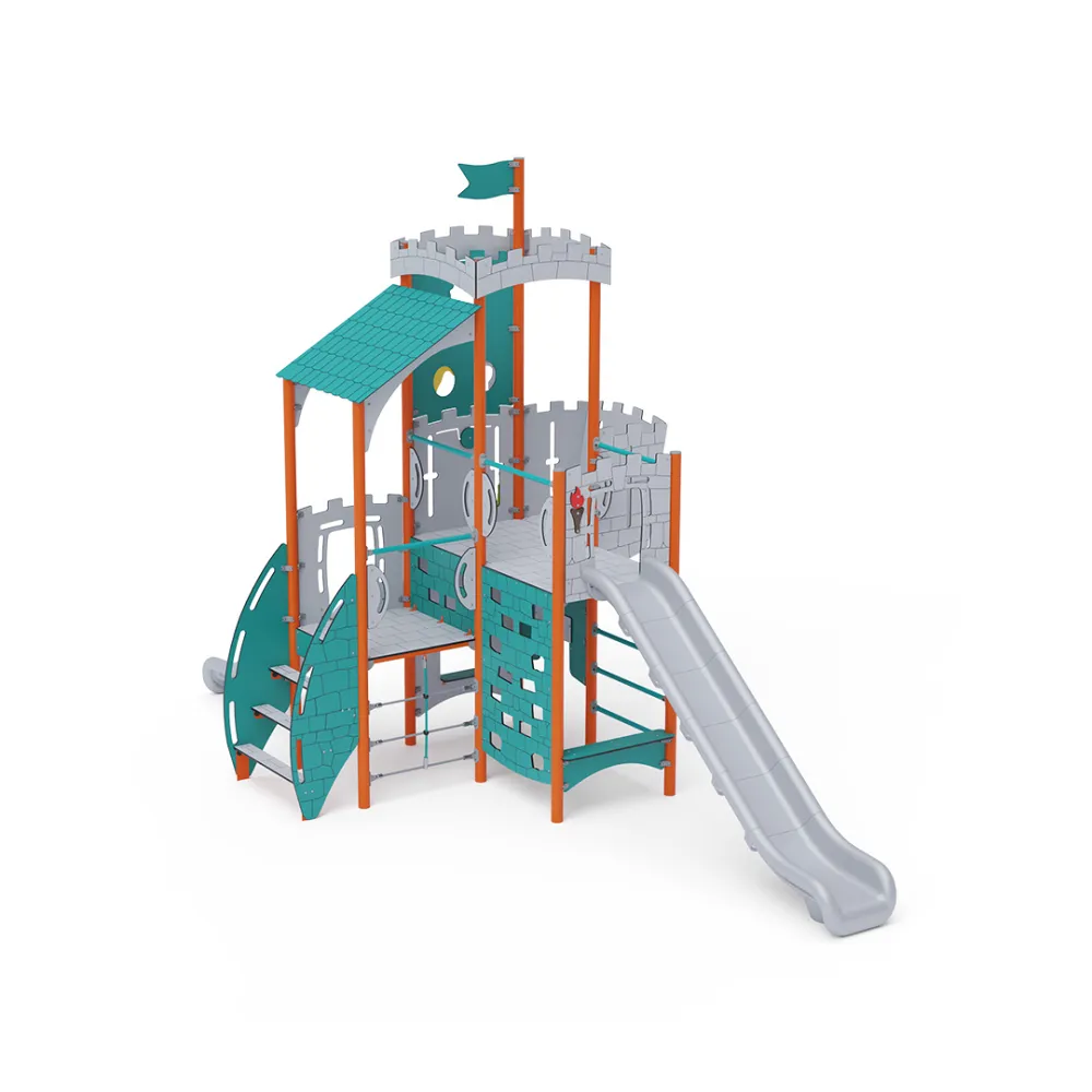 Triple-Tower Combined Play Structure - High, with Roof VVZ-VZP3-005-15
