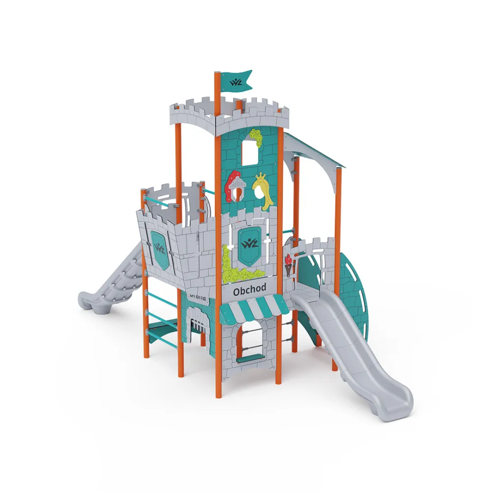 Triple-Tower Combined Play Structure - High, with Roof VVZ-VZP3-005-15