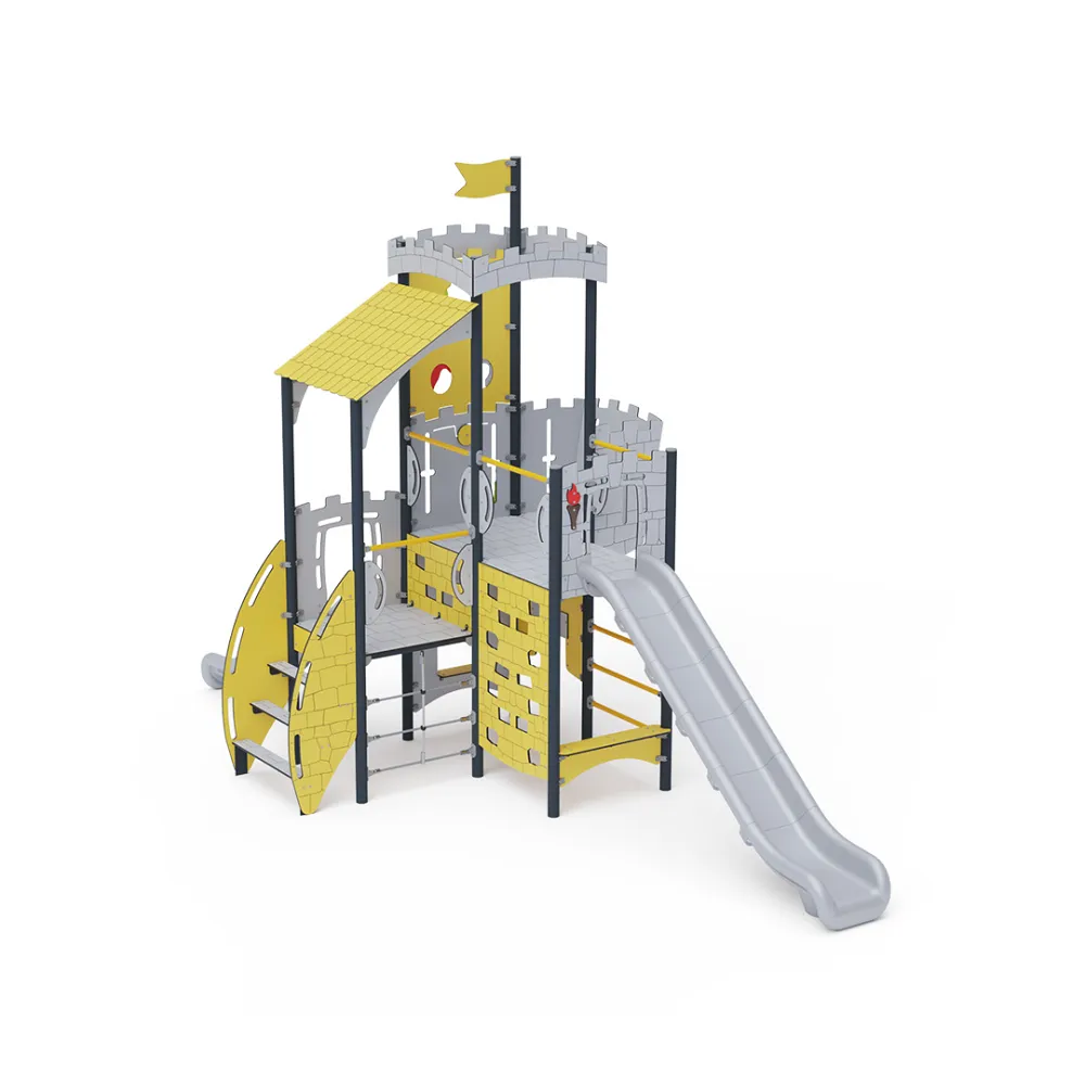 Triple-Tower Combined Play Structure - High, with Roof VVZ-VZP3-005-15