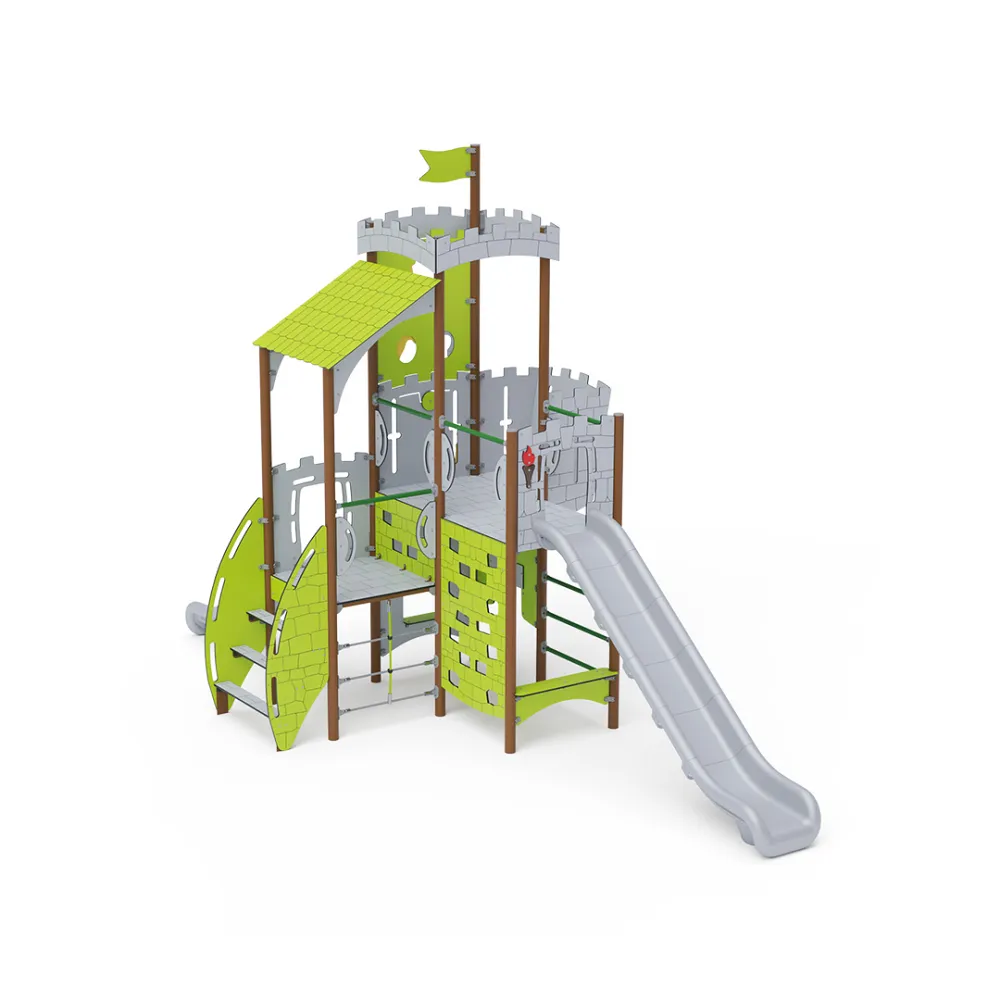 Triple-Tower Combined Play Structure - High, with Roof VVZ-VZP3-005-15
