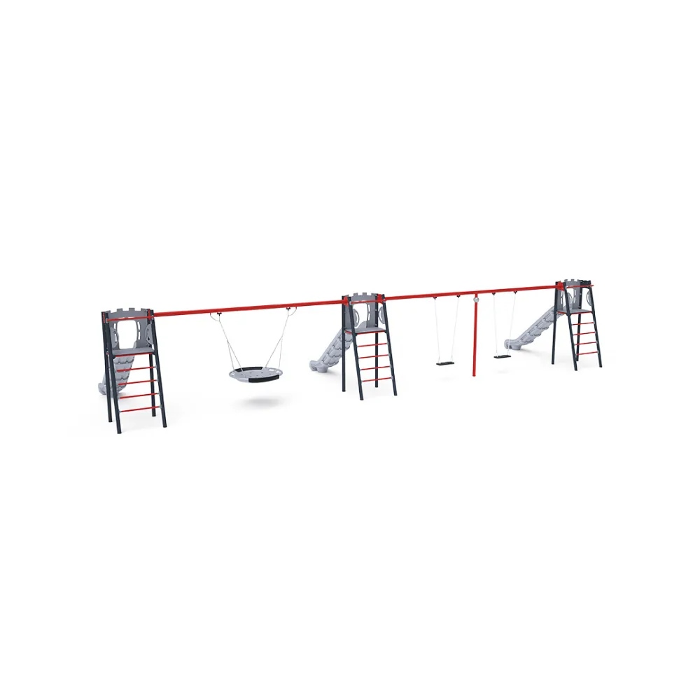 Triple Slide with Swing - 2x Classic Seat, 1x Nest Seat VVZ-AP011-15