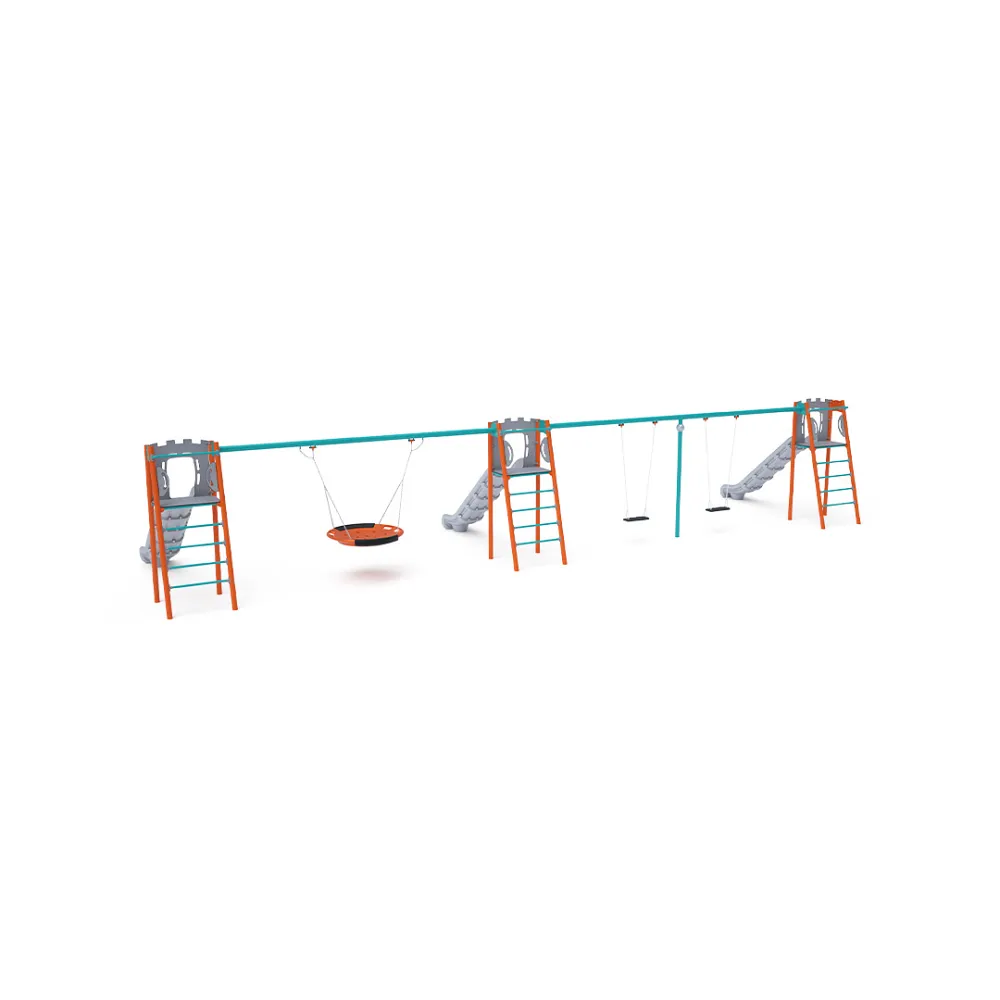 Triple Slide with Swing - 2x Classic Seat, 1x Nest Seat VVZ-AP011-15