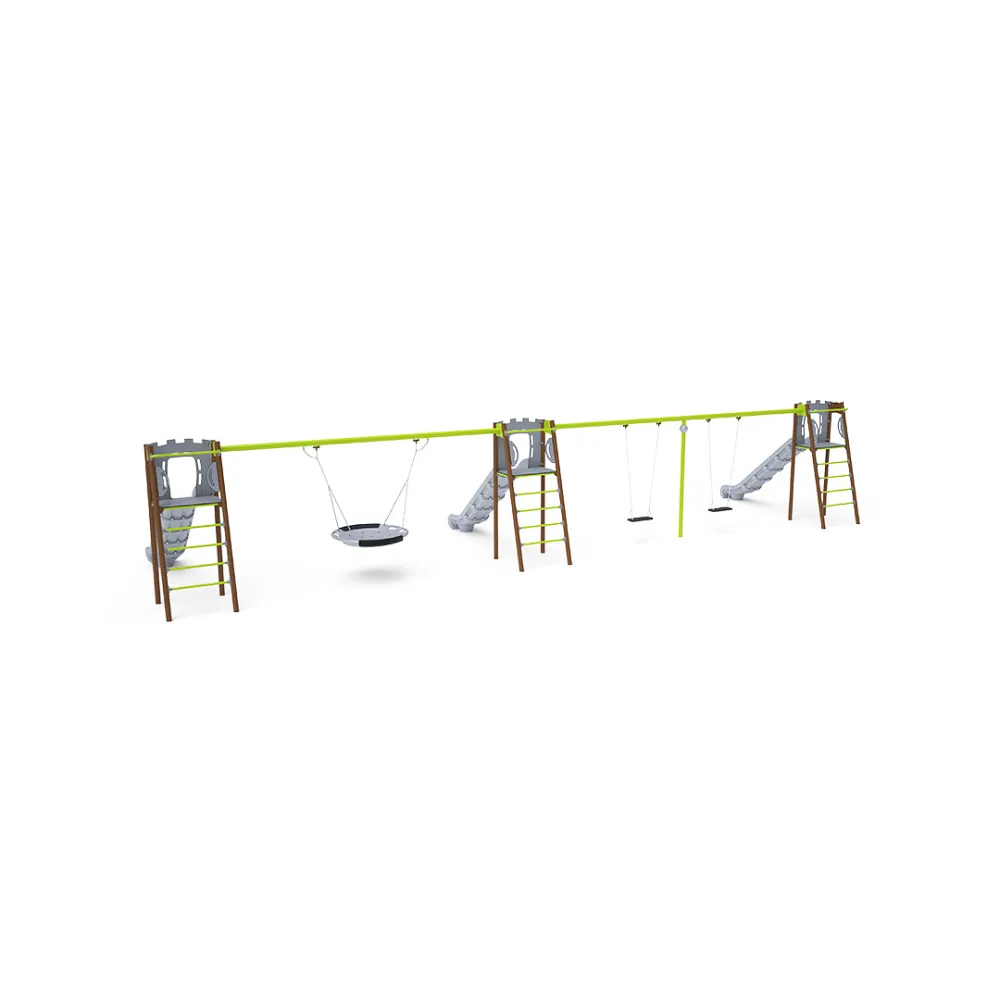 Triple Slide with Swing - 2x Classic Seat, 1x Nest Seat VVZ-AP011-15