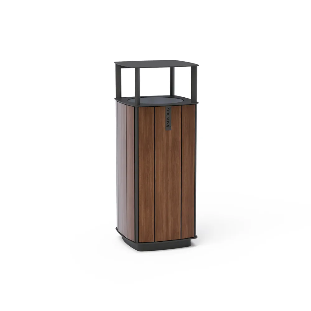 Waste bin with a roof HPL