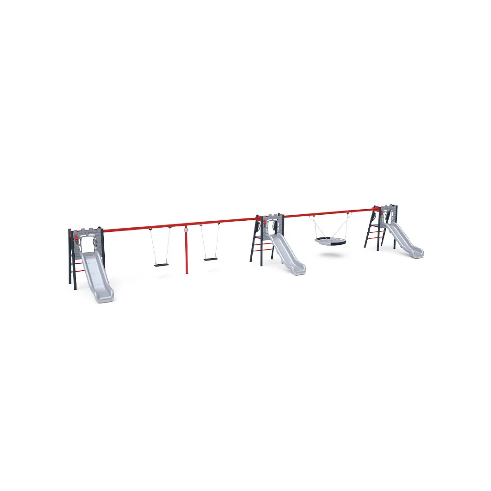 Triple Slide with Swing - 2x Classic Seat, 1x Nest Seat VVZ-AP011-10