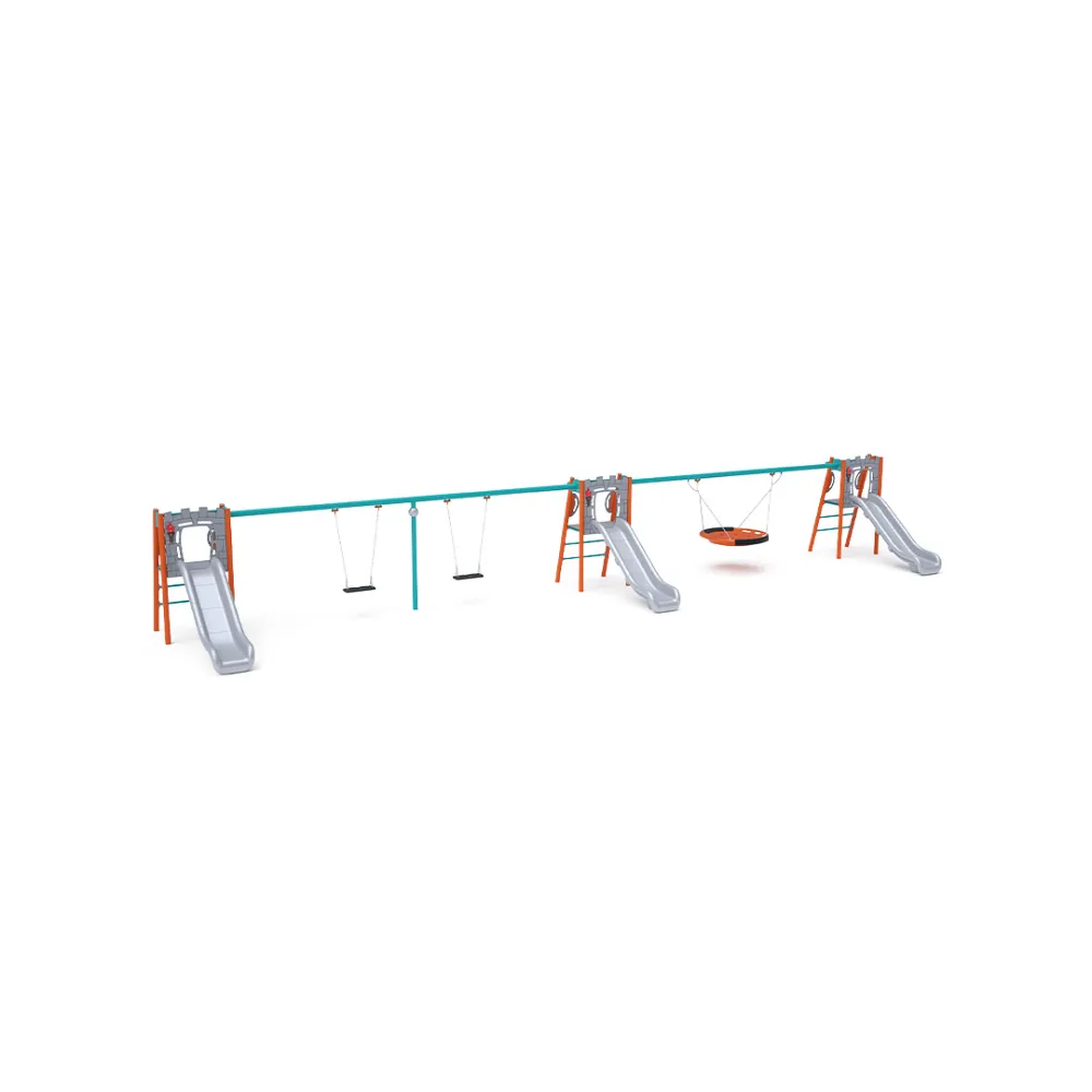 Triple Slide with Swing - 2x Classic Seat, 1x Nest Seat VVZ-AP011-10