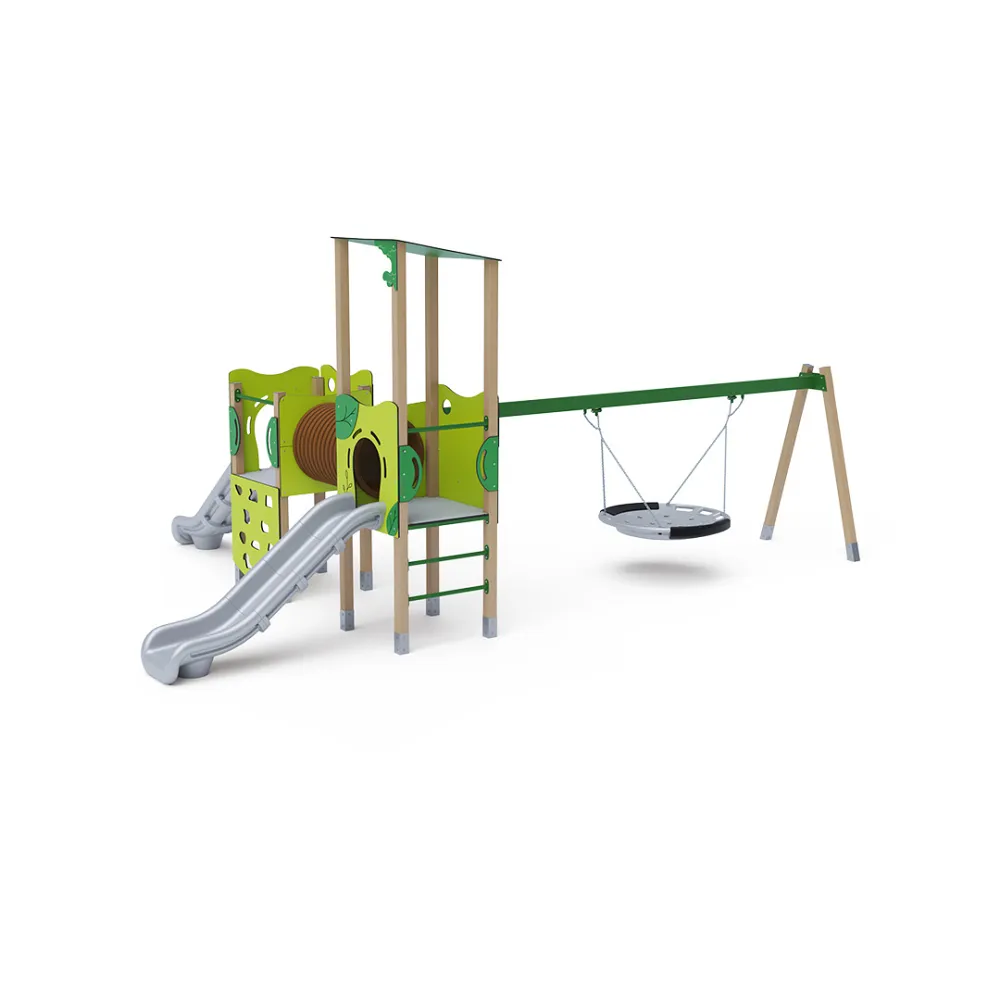 Double-Tower Combined Play Structure - High, with Swing VVZ-VZD2-008-2-10