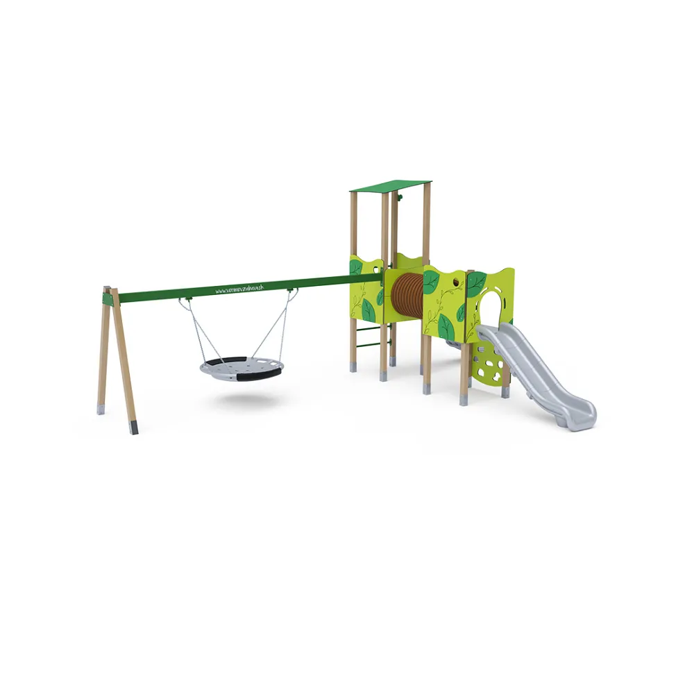 Double-Tower Combined Play Structure - High, with Swing VVZ-VZD2-008-2-10