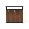 Triple bin for waste separation with a roof Triple bin for waste separation with a roof